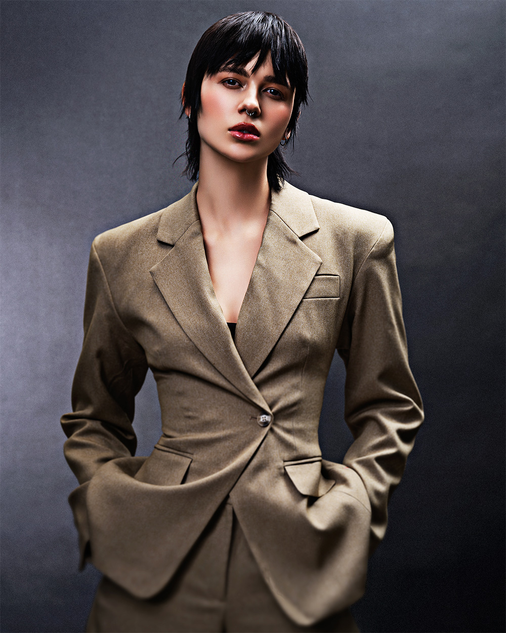 Short Black Textured Mullet with Choppy Fringe – James Abu-Ulba – What You Seek Collection